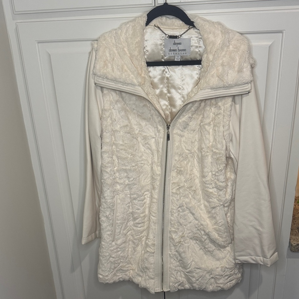 Dennis Basso Cream Teddy Jacket